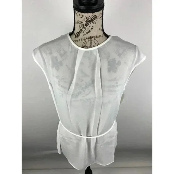 Halston sleeveless belted blouse top - Picture 2 of 5